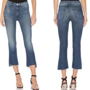 Mother Insider Crop Step Fray Jeans Crack the Whip Size 25